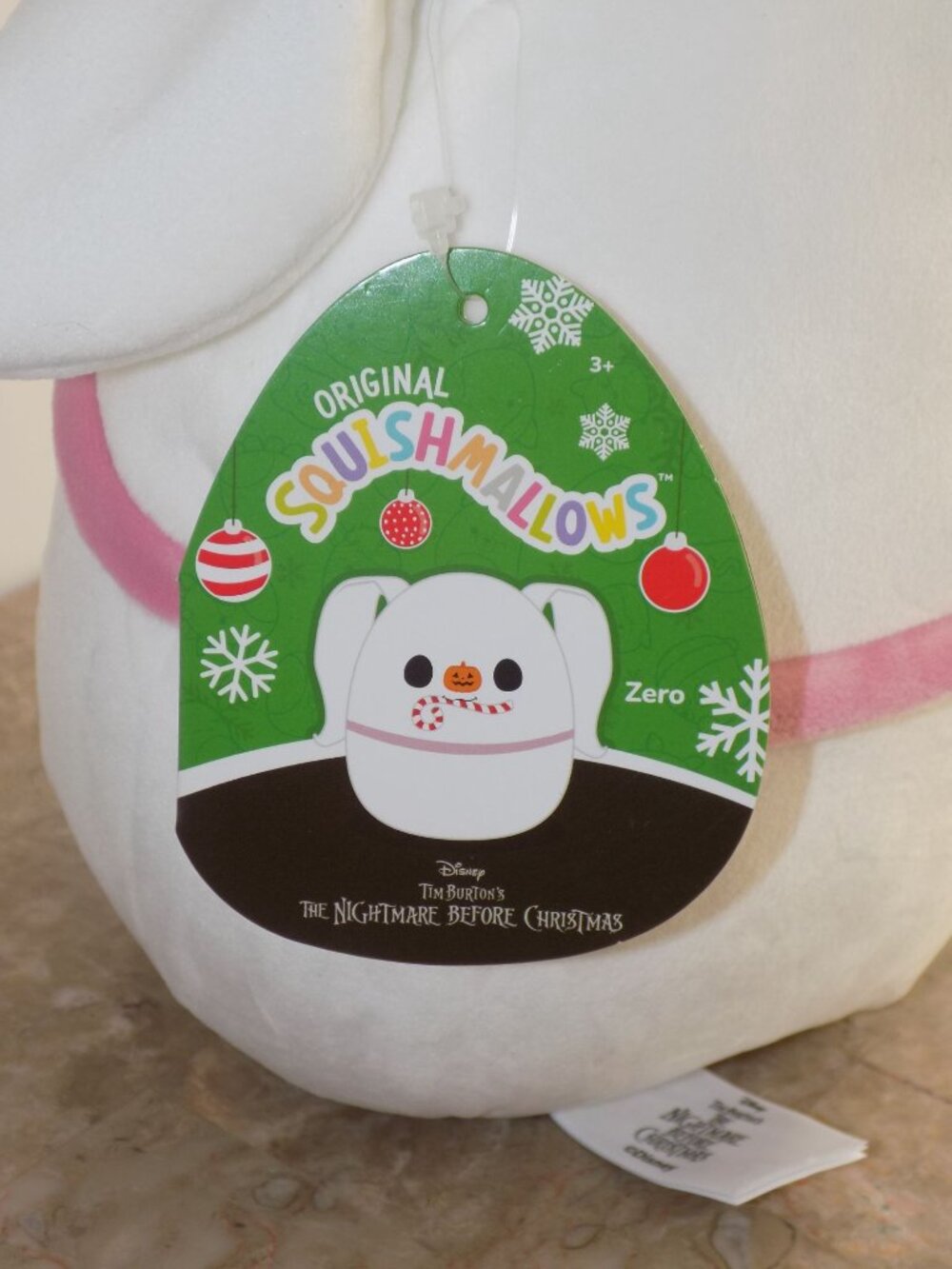Squishmallows 8" Nightmare Before Christmas Zero with Candy Cane - Picture 6 of 7